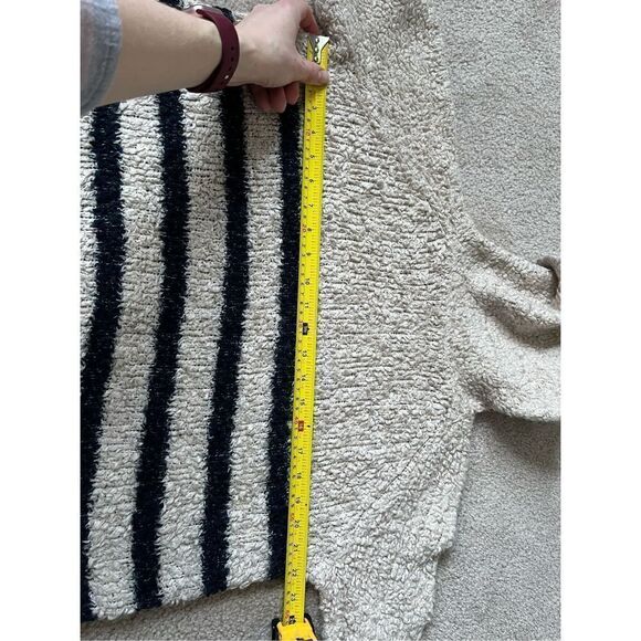 Madewell Mariner Stripe Turtleneck Sweater Size Medium Cream Navy - Picture 5 of 13